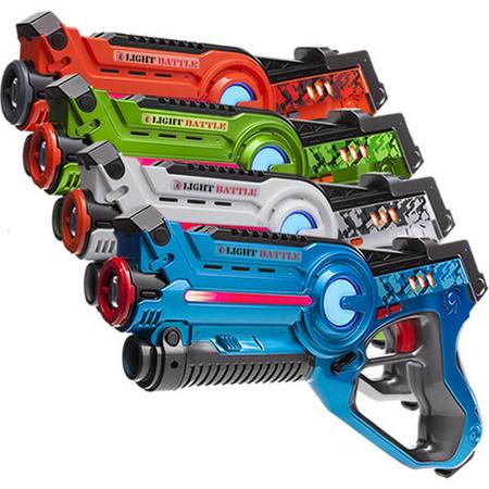 4x Light Battle Active lasergame pistool | Speelgoedpistolen - Groen, Oranje, Blauw en Wit